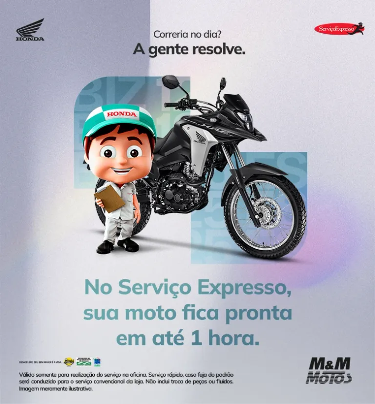 Banner M&M Motos Honda - Serviços Expresso de Oficina